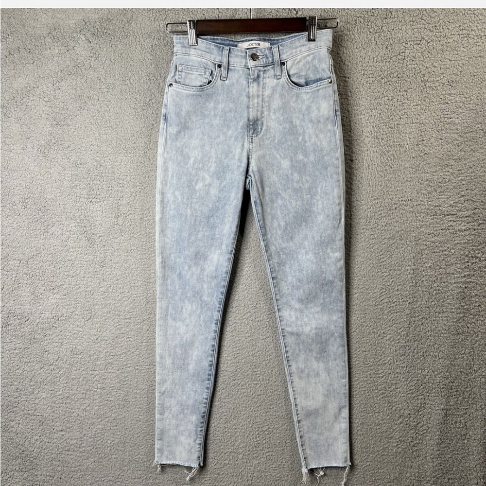 Joes Womens Jeans Size 26 Blue Skinny Crop Mid Rise 10 Inseam Raw Hem De…